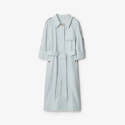 Long Lightweight Trench Coat in Pale blue - Women | Burberry® Official