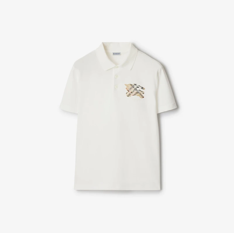 EKD Check Cotton Polo Shirt in Chalk white - Men | Burberry® Official