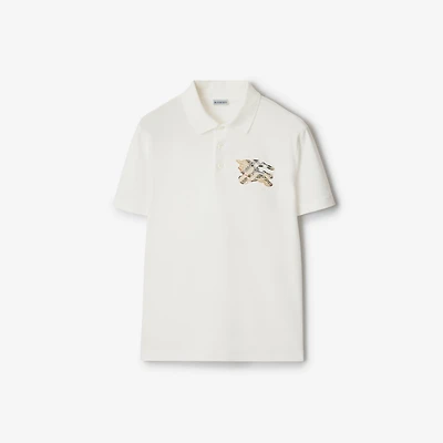 EKD Check Cotton Polo Shirt in Chalk white - Men | Burberry® Official