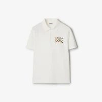 EKD Check Cotton Polo Shirt in Chalk white - Men | Burberry® Official