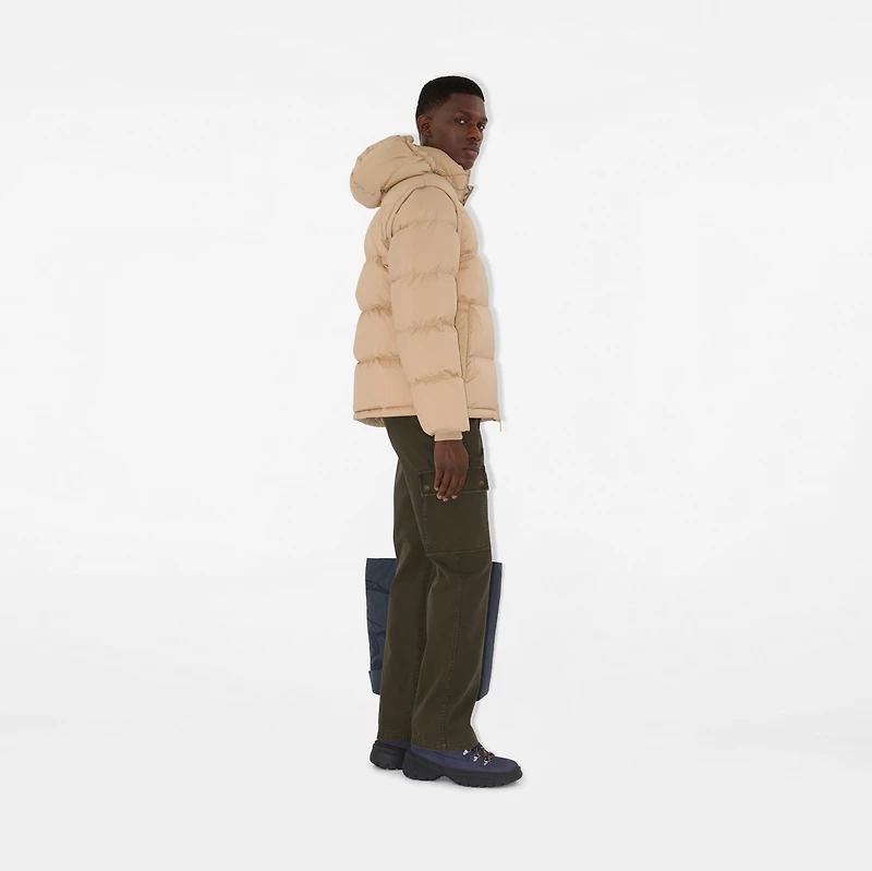 Detachable Sleeve Puffer Jacket in Flax beige - Men | Burberry® Official