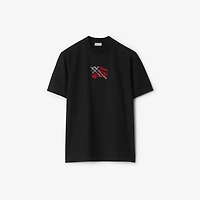 EKD Check Cotton T-shirt in Black - Men | Burberry® Official