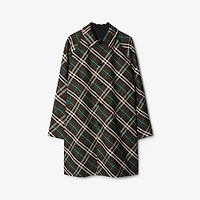 Long Reversible Gabardine Car Coat in Black - Men, Cotton | Burberry® Official