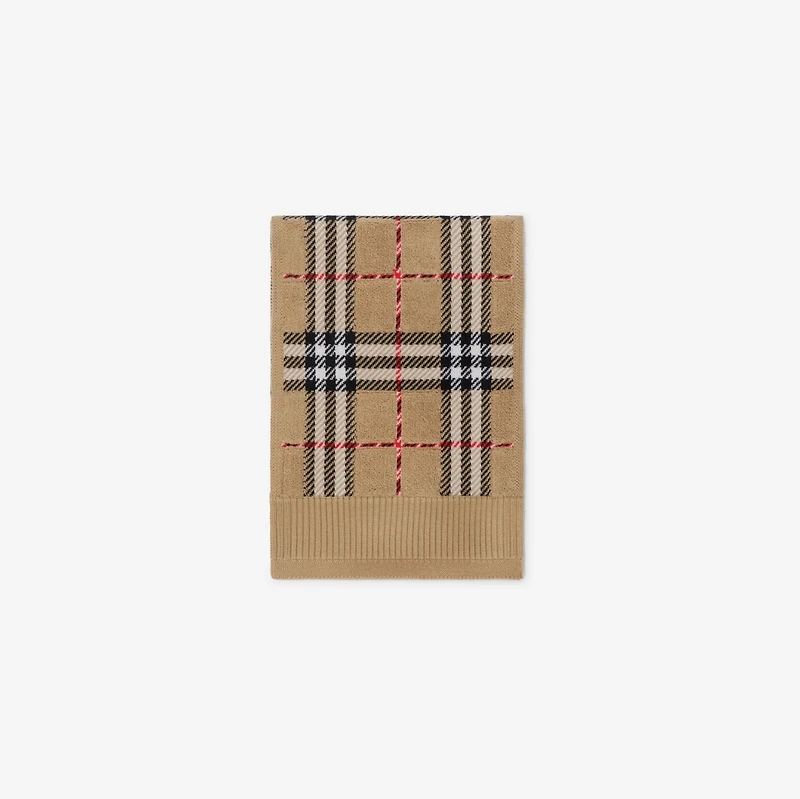Check Wool Scarf in Sand - Children | Burberry® Official