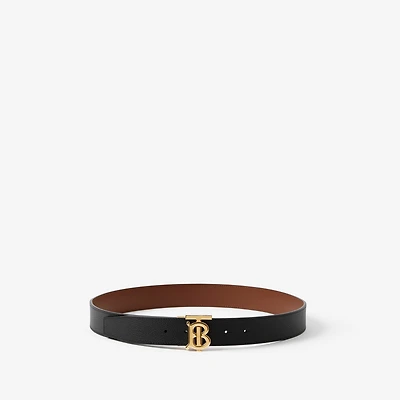 Leather Reversible TB Belt in Black/tan/light gold - Men | Burberry® Official