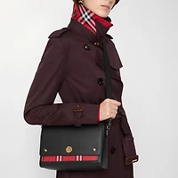 Note Bag in Black/post red - Women | Burberry® Official