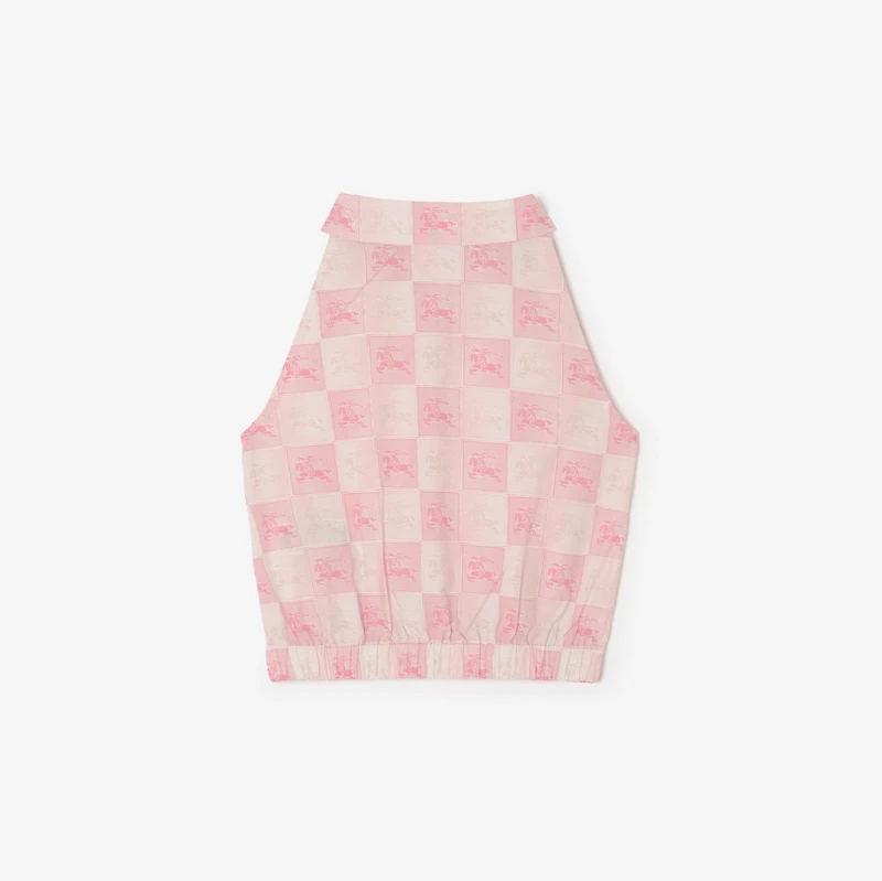 EKD Checkerboard​ Cotton Shirt in Peony pink | Burberry® Official