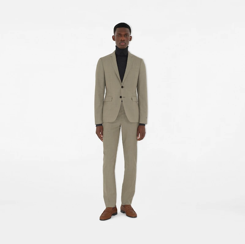 Wool Tailored Jacket in Olive drab green - Men | Burberry® Official