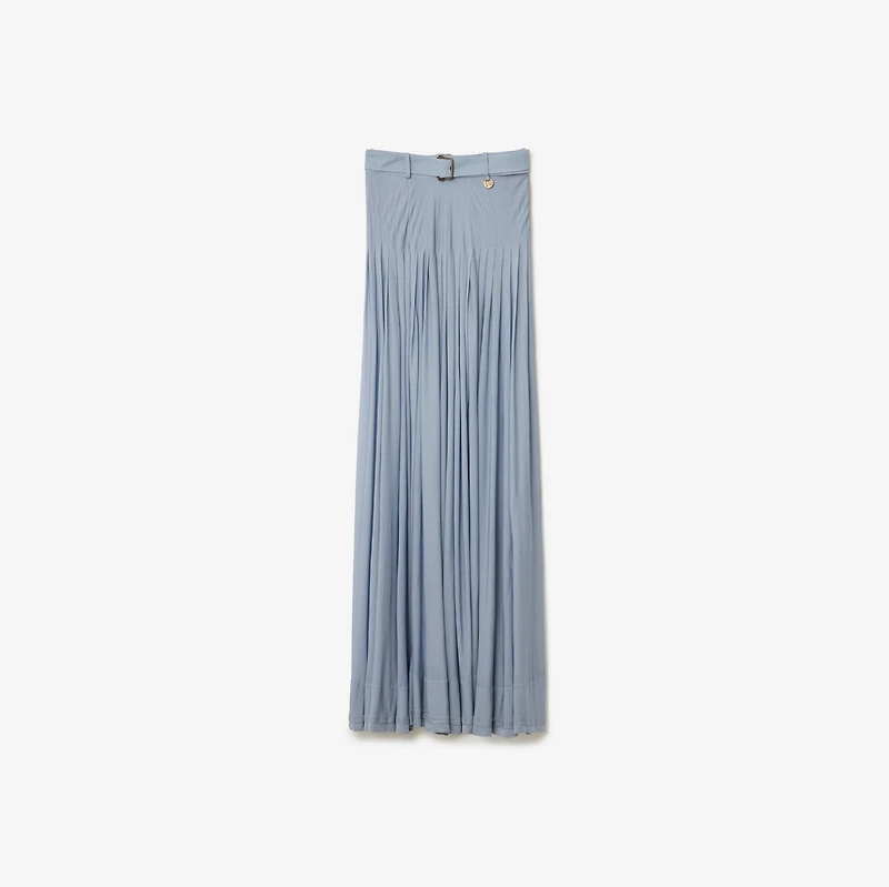 Pleated Crepe Jersey Maxi Skirt in Gale - Women | Burberry® Official