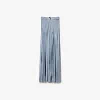 Pleated Crepe Jersey Maxi Skirt in Gale - Women | Burberry® Official