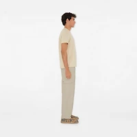 Check Label Cotton T-shirt in Nutmeg - Men | Burberry® Official