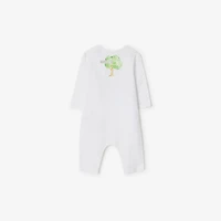 London Stretch Cotton Jumpsuit in White - Children | Burberry® Official