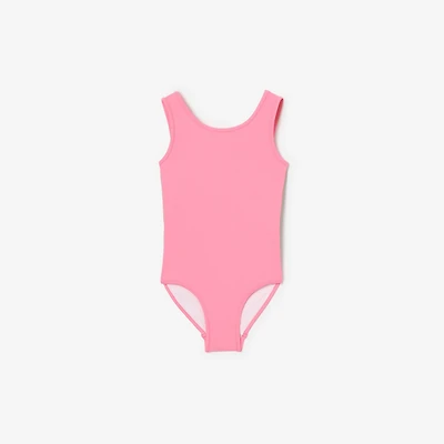 Check Trim Swimsuit in Floss pink | Burberry® Official