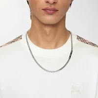 Engraved Check Chain Necklace in Silver - Men | Burberry® Official