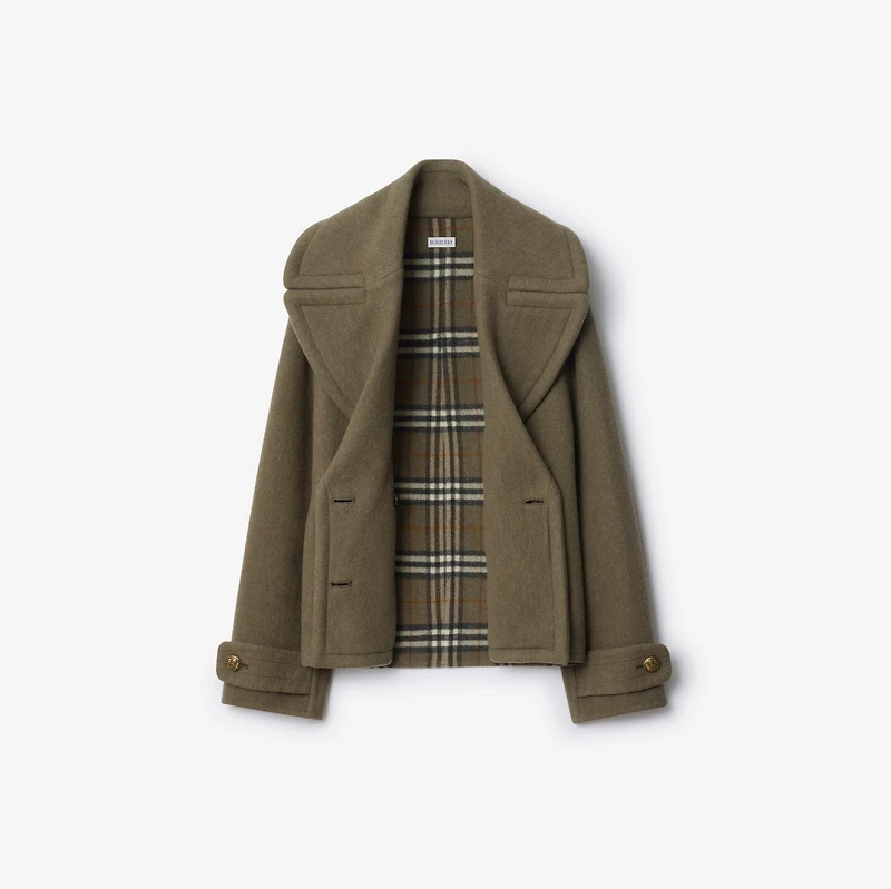 Wool Jacket in Glade green - Women | Burberry® Official