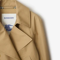Cropped Cotton Trench Jacket in Flax - Women | Burberry® Official