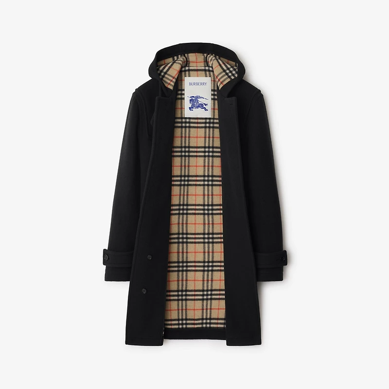 Wool Duffle Coat in Black - Men | Burberry® Official