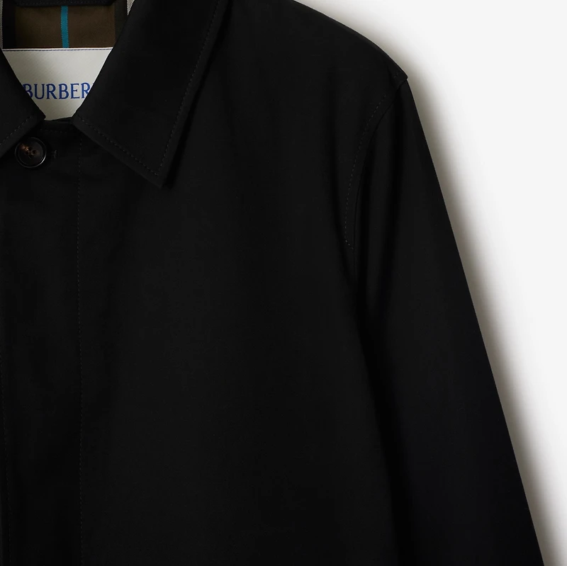 Long Gabardine Car Coat in Black - Men, Cotton | Burberry® Official