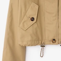 Short Gabardine Parka in Flax - Women, Cotton | Burberry® Official