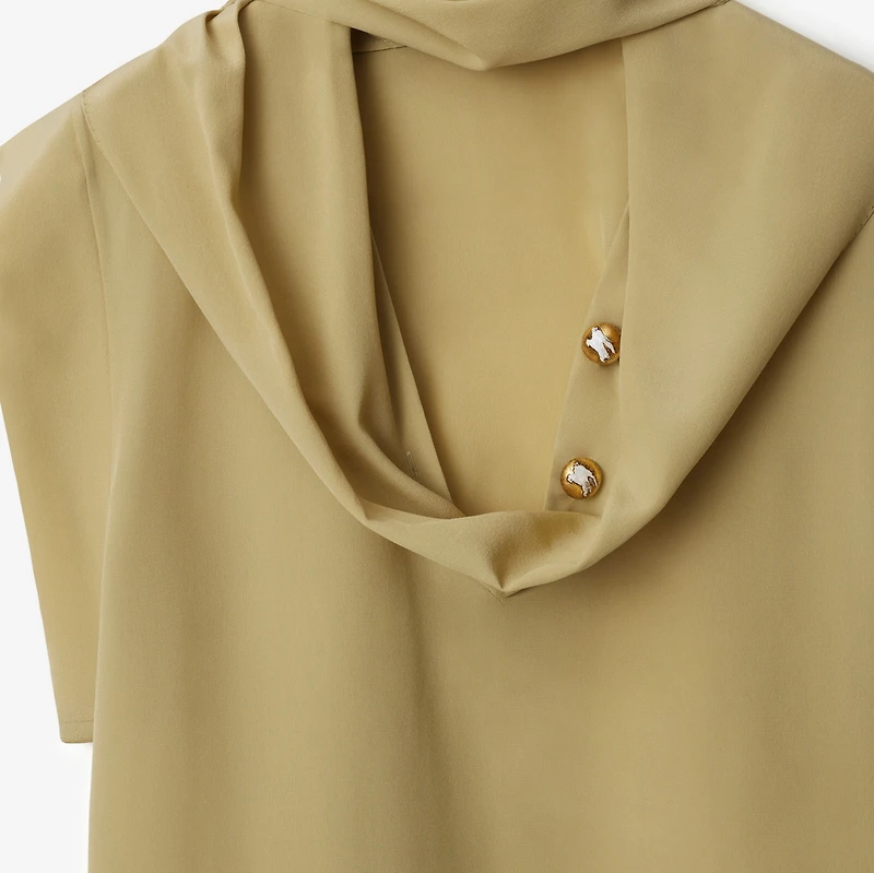 Silk Scarf Top in Hemlock - Women | Burberry® Official