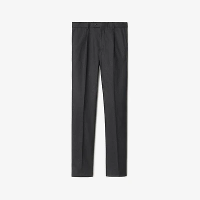Wool Flannel Tailored Trousers in Brisk grey - Men | Burberry® Official