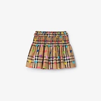 Heart Check Cotton Skirt in Sand | Burberry® Official