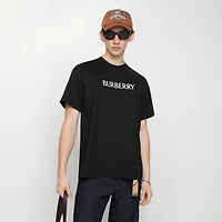 Logo Cotton T-shirt in Black - Men | Burberry® Official