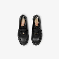 Leather Cadet Loafers in Black - Women | Burberry® Official