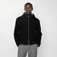 Reversible Wool Hooded Jacket in Black - Men | Burberry® Official