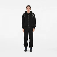 EKD Badge Cotton Zip Hoodie in Black - Men | Burberry® Official