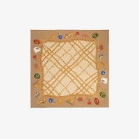 Check Charm Silk Scarf in Finch beige | Burberry® Official