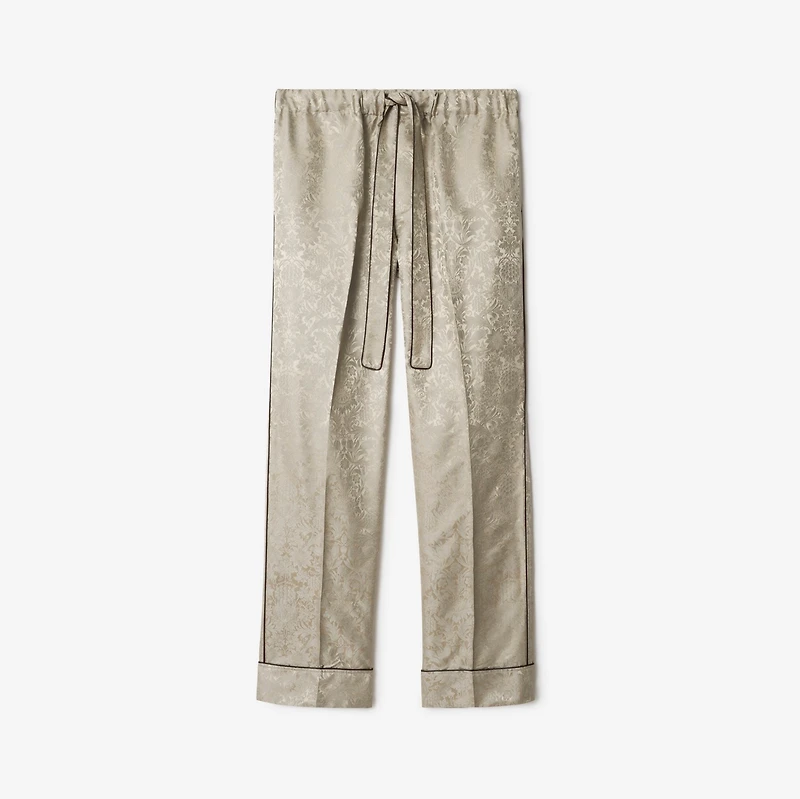 Sunflower Silk Pyjama Trousers in Taupe beige - Men | Burberry® Official