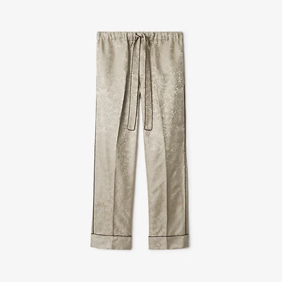Sunflower Silk Pyjama Trousers in Taupe beige - Men | Burberry® Official