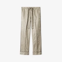 Sunflower Silk Pyjama Trousers in Taupe beige - Men | Burberry® Official