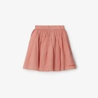Gingham Cotton Skirt in Orange red | Burberry® Official