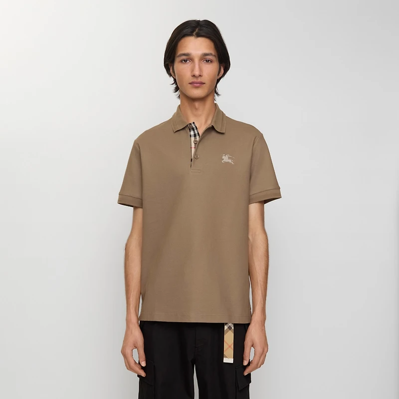 Cotton Polo Shirt in Clay brown - Men | Burberry® Official