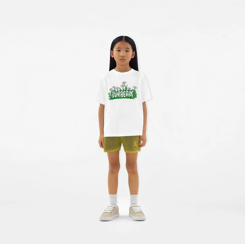 Daisy Logo Cotton T-shirt in White | Burberry® Official