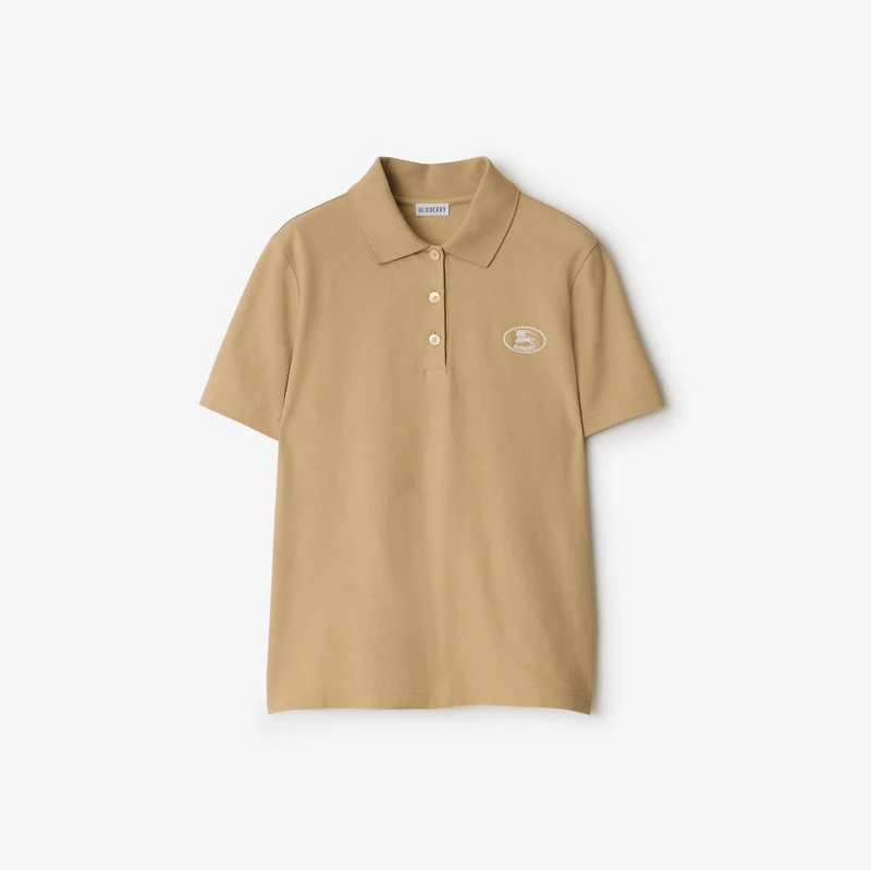 Cotton Polo Shirt in Flax - Women | Burberry® Official