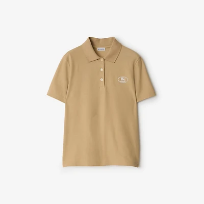 Cotton Polo Shirt in Flax - Women | Burberry® Official