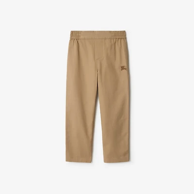 Cotton Blend Trousers in Sand | Burberry® Official