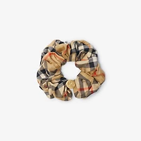Check Silk Scrunchie in Sand beige | Burberry® Official