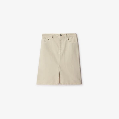 Denim Skirt in Oat - Women, Cotton | Burberry® Official