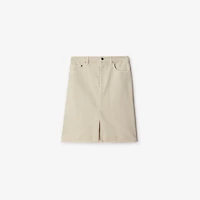Denim Skirt in Oat - Women, Cotton | Burberry® Official