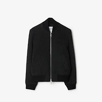 Wool Bomber Jacket in Dark charcoal melange - Men | Burberry® Official