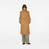 Long Leather Castleford Trench Coat in Sepia - Women | Burberry® Official