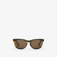 Check Square Sunglasses in Light sand beige - Children | Burberry® Official