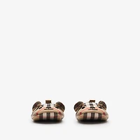 Thomas Bear Check Cotton Booties in Sand beige - Children | Burberry® Official