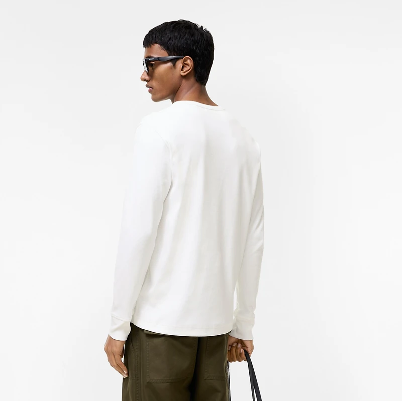 Long-sleeve Cotton top in Chalk - Men | Burberry® Official