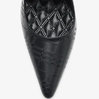 Check Leather Dame High Pumps in Black - Women | Burberry® Official