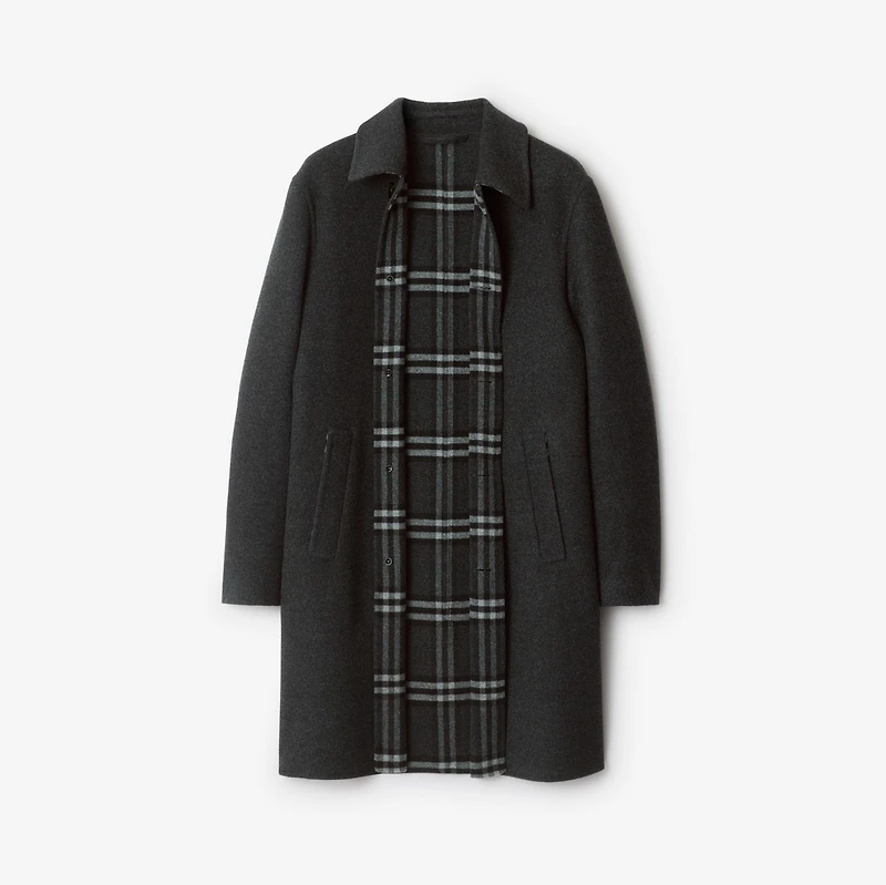 Mid-length Wool Car Coat in Charcoal grey - Men | Burberry® Official